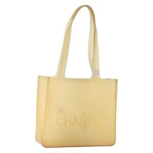 Chanel Tote Bag Rubber Beige CC